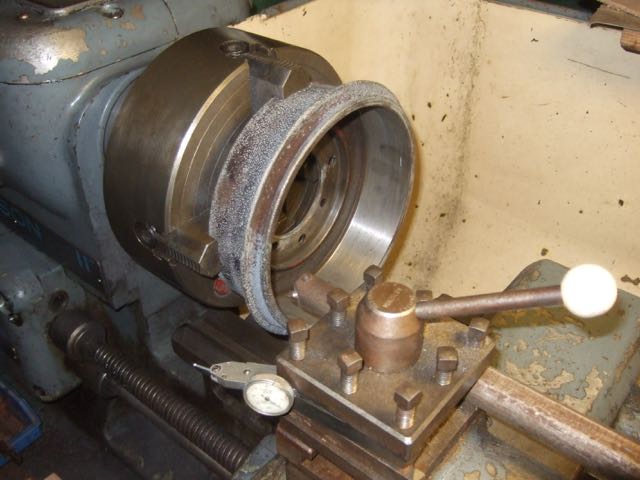 Truing up the brake drums on my lathe